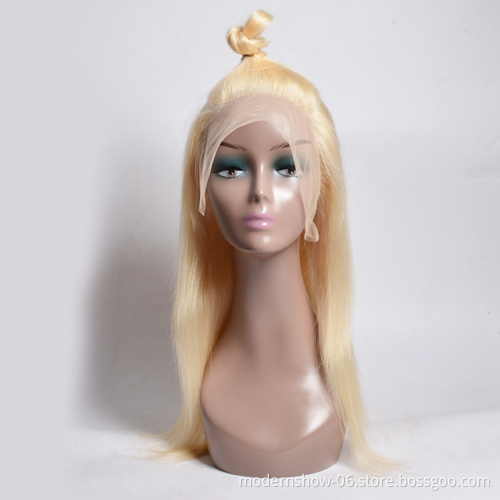 100 Unprocessed Raw Cuticle Aligned Hair Blonde 613 Lace Frontal Wig 100% Human Hair